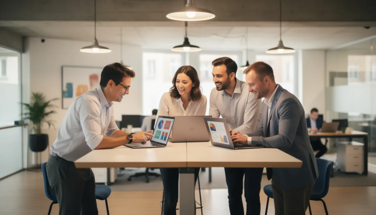 Panel de gestión de equipo con roles y permisos
